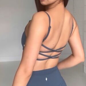 NEW AZUR FIT CLASSIC FIT BAREBACK BRA - Strappy Back Bralette - Blue Small